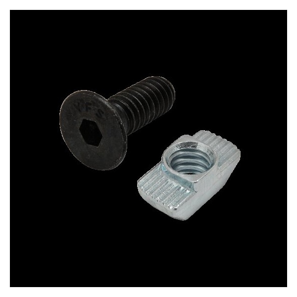 80/20 1/4"-20 Socket Head Cap Screw, Flat, Black Zinc Plated Steel, 3/4 in Length 3407 - main