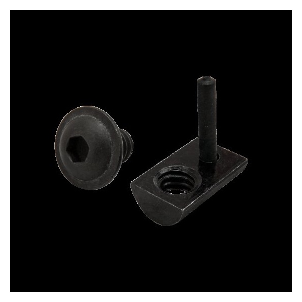 80/20 1/4"-20 Socket Head Cap Screw, Button Flanged, Black Zinc Plated Steel, 3/8 in Length 3480 - main