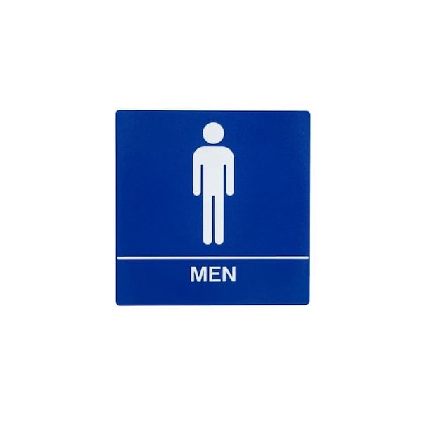 Trimco Blue ADA Square Mens Restroom Sign with Braille Blue 507.BLUE - main