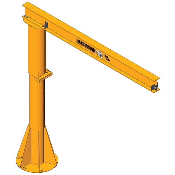 Tiger Track Light Duty Foundationless Jib Crane, 1,000 lb Capacity