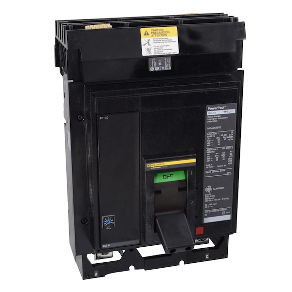 Square D Circuit Breaker, PowerPact M, electronic, 450 A, 600V AC, 3 Pole, I-Line Bracket Mounting Style MGA36450