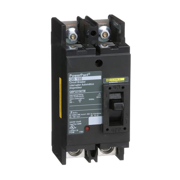 SQUARE D 150A, 2 pole Molded Case Circuit Breaker, POWERPACT