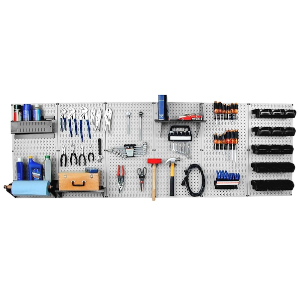 Wall Control Expanded Industrial Pegboard Kit, Grey/Black 35-IWRK-800-GB - main