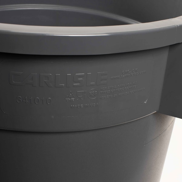 Bronco 10 gal Round Heavy Duty Plastic Can, Gray 84101023 - main