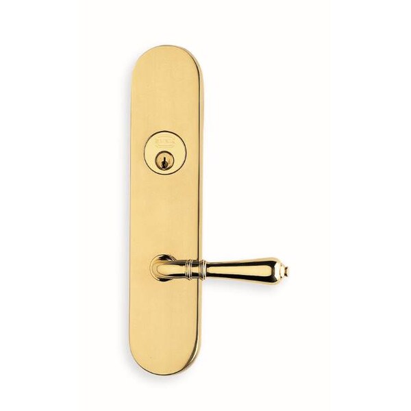 Omnia LH 752 LVR 3000 Plate DBL CYL 2-1/2" Backset Mortise Lock Bright Brass 3752AC0025L1