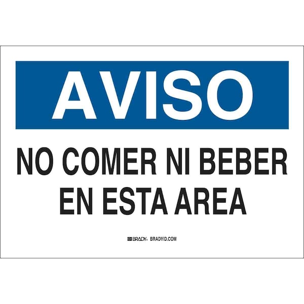 Brady Notice/Aviso Sign, 7 in Height, 10 in Width, Plastic, Rectangle, Spanish 38875 - main