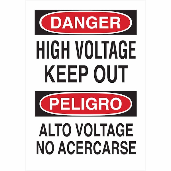 Brady Danger Sign, 14 in Height, 10 in Width, Polyester, Rectangle, English, Spanish 90793 - main
