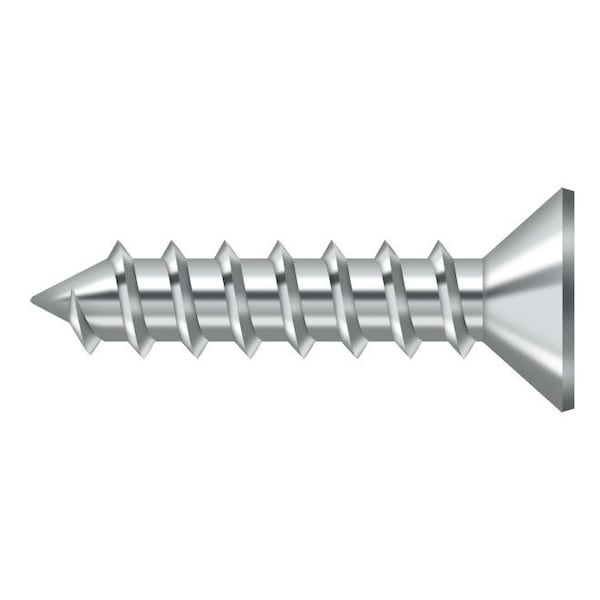 Deltana Wood Screw, St, #12 X 1" Bright Chrome SCWS1210U26