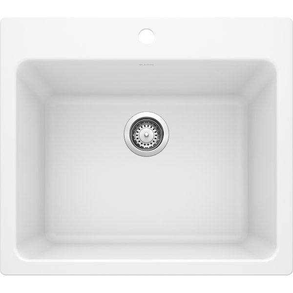 Blanco LIVEN Dual Mount Granite Composite 25" x 22" Laundry Sink White 401927 Zoro
