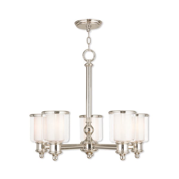 Livex Lighting Middlebush 5 Light Polished Nickel Chand 40205-35 - main