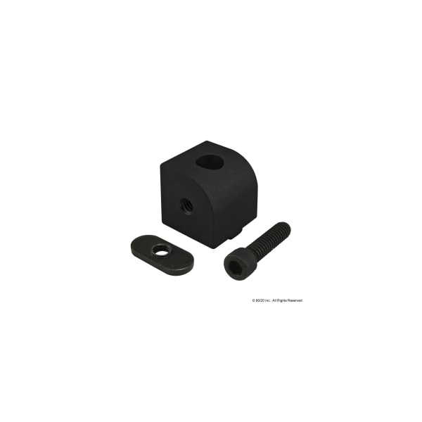 80/20 Blk 10S Right Angle 0 Degree Living Nub 4025-BLACK - main