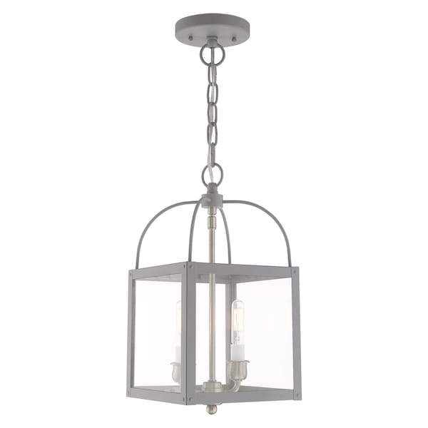 Livex Lighting Milford 2 Light Nordic Gray Convertible Mini Pendant/Ceiling Mount 4041-80 - main