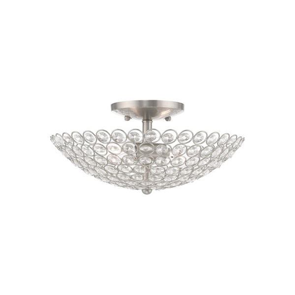 Livex Lighting Cassandra 2 Light Brushed Nickel Ceiling 40443-91 - main