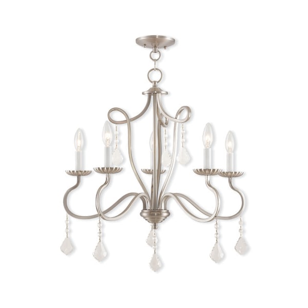Livex Lighting Callisto 5 Light Brushed Nickel Chandelier 40775-91 - main