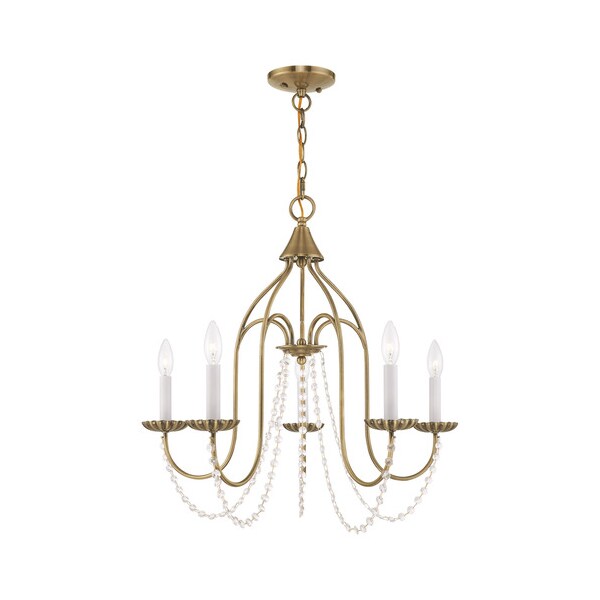 Livex Lighting Alessia 5 Light Antique Brass Chandelier 40795-01 - main