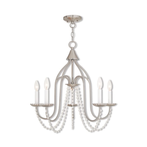 Livex Lighting Alessia 5 Light Brushed Nickel Chandelier 40795-91 - main