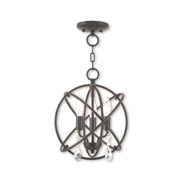 Livex Lighting Aria 3 Light English Bronze Convertible Mini Chandelier/Ceiling Mount 40903-92 - main
