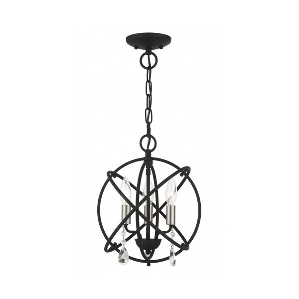 Livex Lighting Black Convertible Chandelier / Semi Flus 40903-04 - main