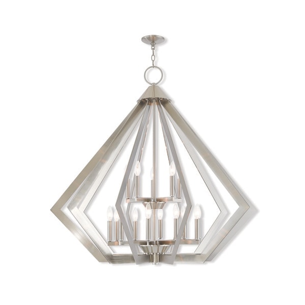 Livex Lighting Prism 15 Light Brushed Nickel Foyer Chandelier 40928-91 - main