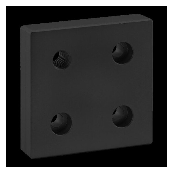 80/20 Base Plate 80mm X 80mm W/M12 Corner Tap 40-2141-BLACK - main