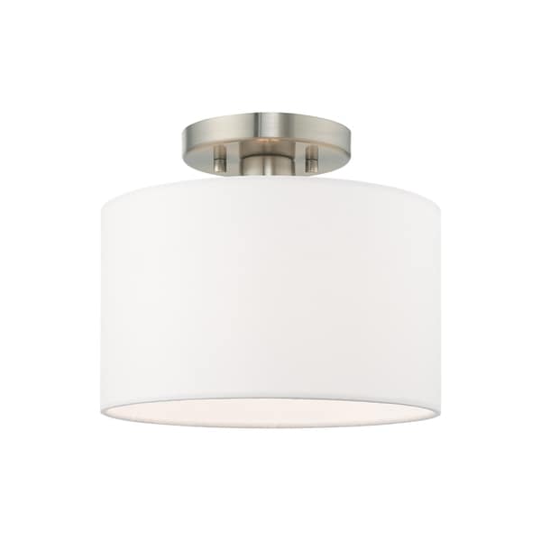 Livex Lighting Clark 1 Light Brushed Nickel Ceiling Mou 41095-91 - main