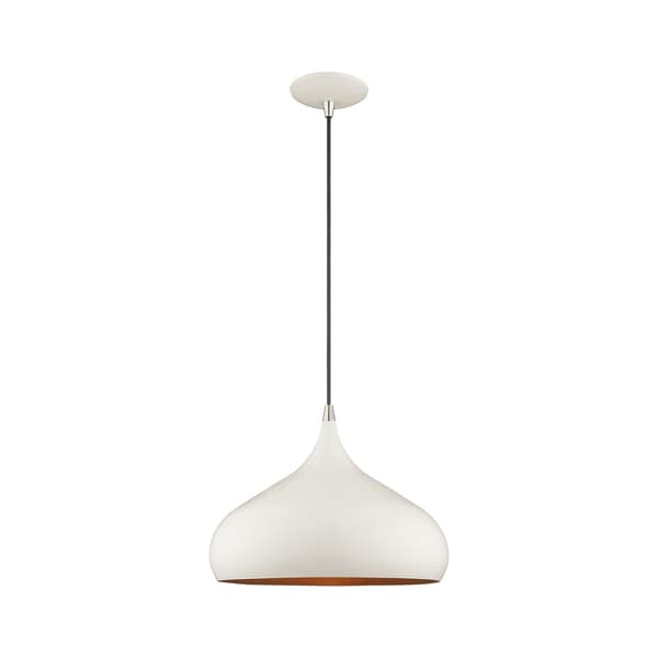 Livex Lighting Metal Shade Mini Pendants 1 Light Shiny White Mini Pendant 41173-69 - main