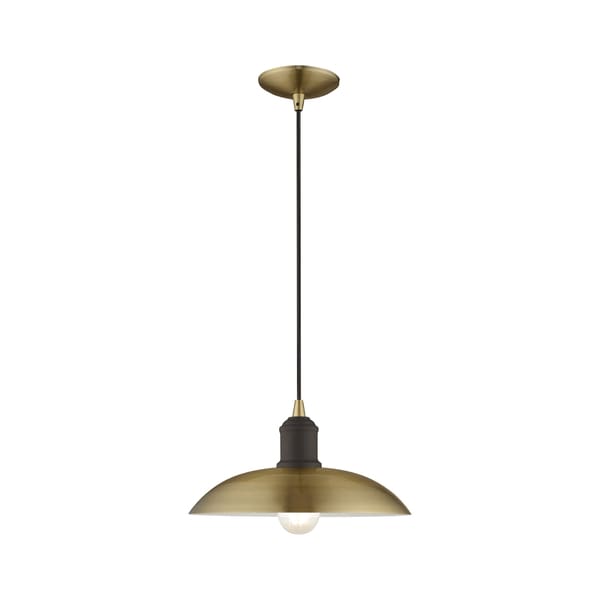 Livex Lighting Metal Shade Mini Pendants 1 Light Antique Brass Mini Pendant 41193-01 - main