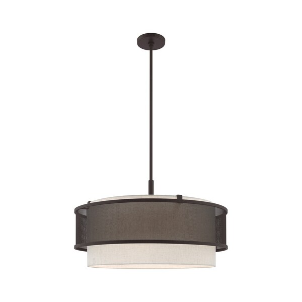 Livex Lighting Braddock 5 Light Bronze Pendant Chandelier 41206-07 - main