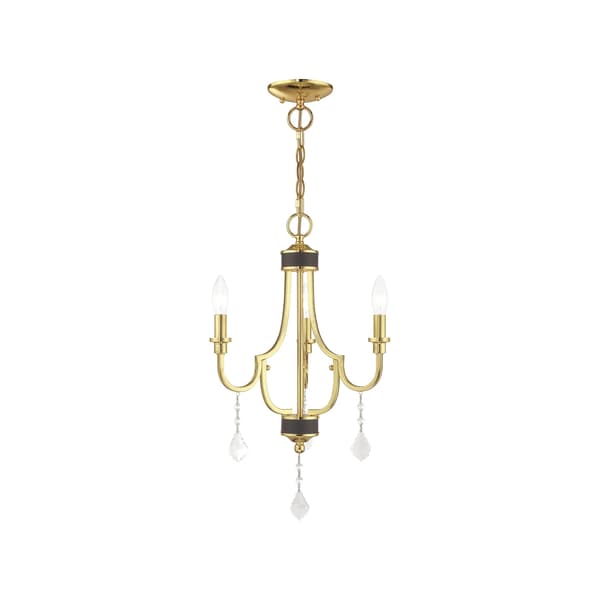 Livex Lighting Glendale 3 Light Polished Brass Mini Chandelier 41273-02 - main