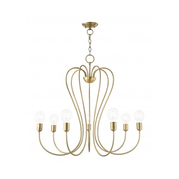 Livex Lighting Antique Brass Chandelier, 7 Light 41367-01 - main