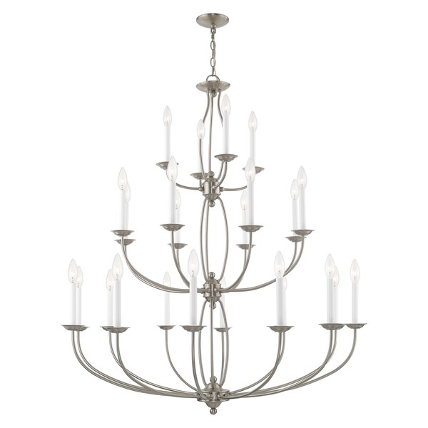 Livex Lighting Home Basics 24 Light Brushed Nickel Chandelier 4180-91 - main