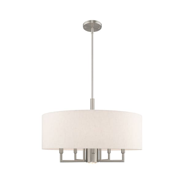 Livex Lighting Meridian 6 Light Brushed Nickel Pendant 42605-91 - main