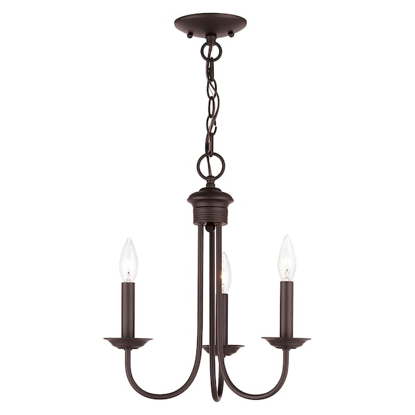 Livex Lighting Estate 3 Light Bronze Mini Chandelier 42683-07 - main