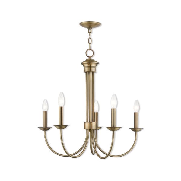 Livex Lighting Estate 5 Light Antique Brass Chandelier 42685-01 - main