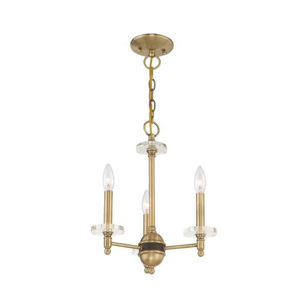Livex Lighting Bancroft 3 Light Antique Brass Mini Chan 42703-01