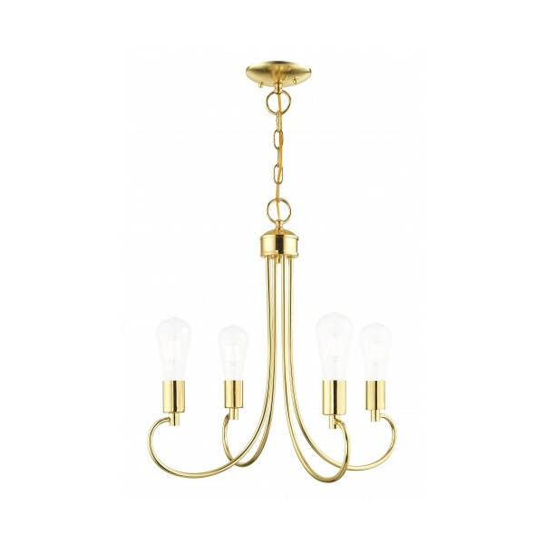 Livex Lighting Polished BrassChandelier, 4 Light 42924-02 - main