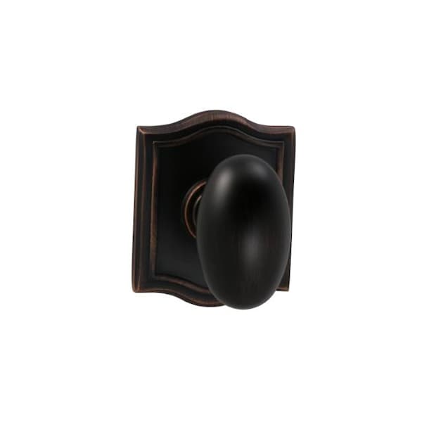 Omnia Knob Arched Rose Pass 2-3/4" BS Full Lip Strike Tuscan Bronze 434 434AR/234F.PATB