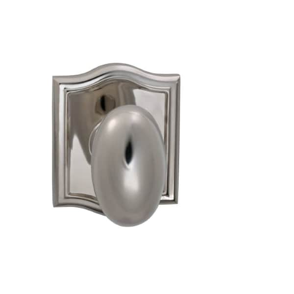 Omnia Knob Arched Rose Privacy 2-3/4" Backset, T Strike Bright Nickel 434 434AR/234T.PR14