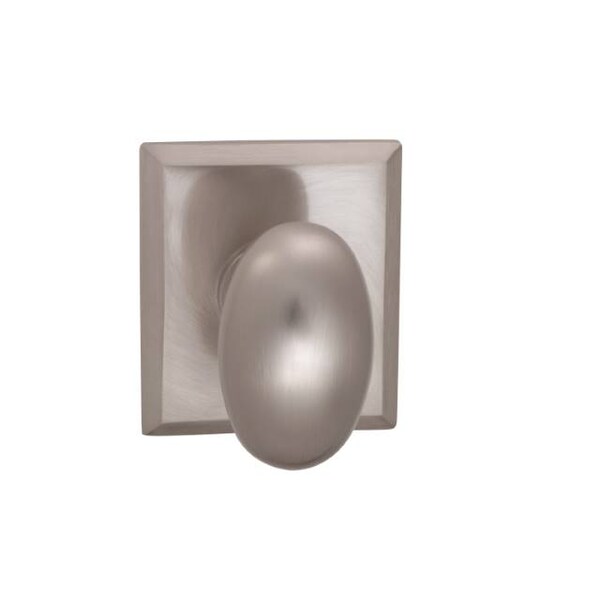 Omnia Knob Rectangular Rose Priv 2-3/8" BS Full Lip Strike Satin Nickel 434 434RT/238F.PR15 - main