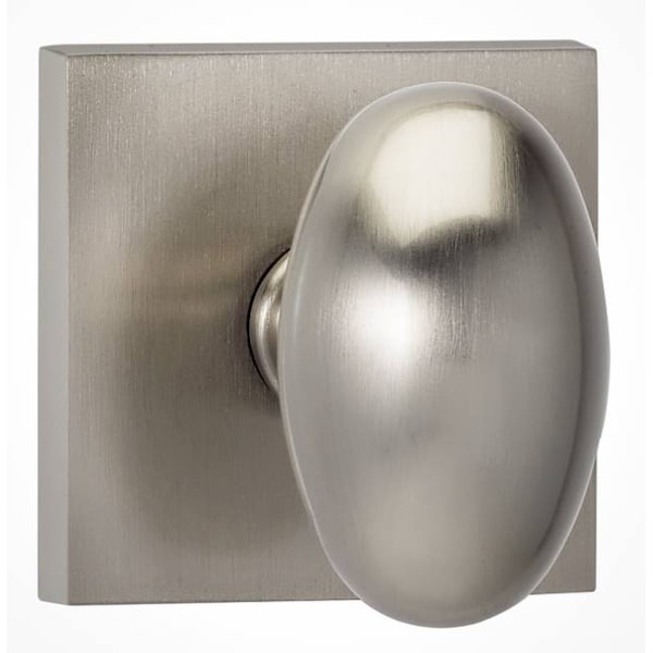 Omnia Knob Square Rose Pass 2-3/8" BS Full Lip Strike Satin Nickel 434 434SQ/238F.PA15 - main