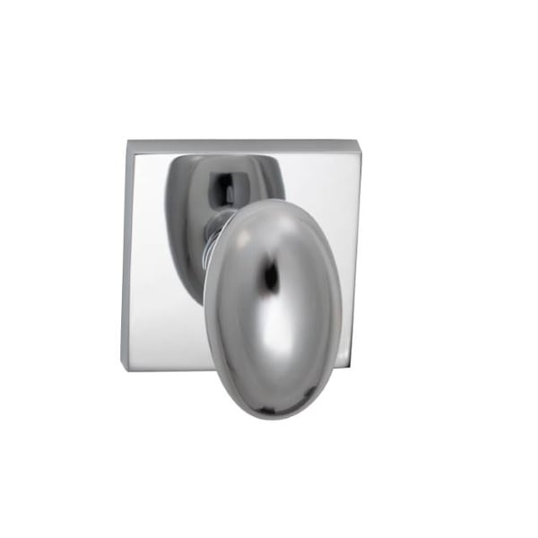 Omnia Knob Square Rose Pass 2-3/8" BS Full Lip Strike Bright Chrome 434 434SQ/238F.PA26 - main