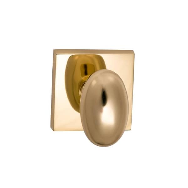 Omnia Knob Square Rose Passage 2-3/8" Backset, T Strike Bright Brass 434 434SQ/238T.PA3 - main