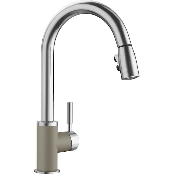 Blanco Kitchen Faucet, 1.5 gpm, Truffle/SS 442058
