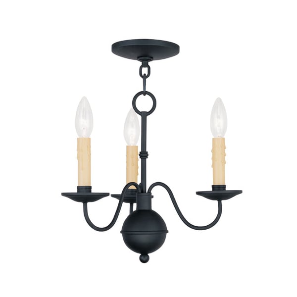 Livex Lighting Heritage 3 Light Black Mini Chandelier 4493-04 - main