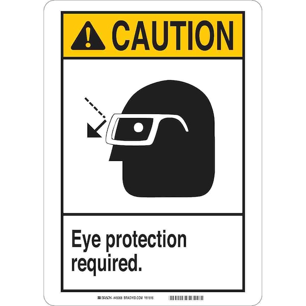 Brady Sign, Caution, 14X10", Aluminum, Sign Background Color: White 48996