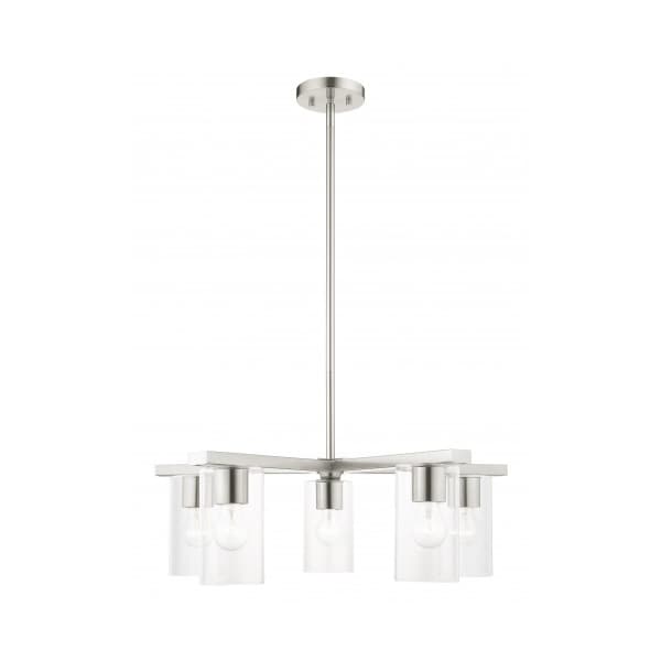Livex Lighting Brushed Nickel Chandelier, 5 Light 45475-91 - main