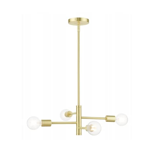 Livex Lighting Satin BrassChandelier, 4 Light 45864-12 - main