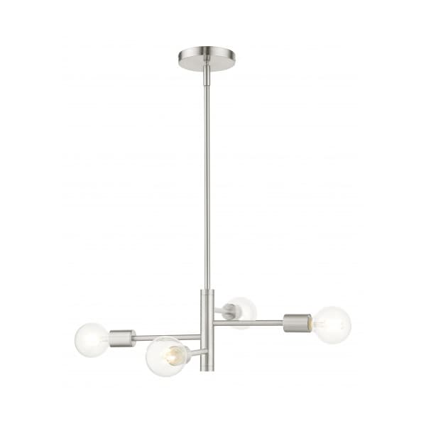 Livex Lighting Brushed Nickel Chandelier, 4 Light 45864-91 - main