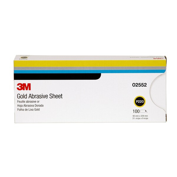 3M Productn ResiniteGoldSht 02552P220gr, PK5 02552 - main