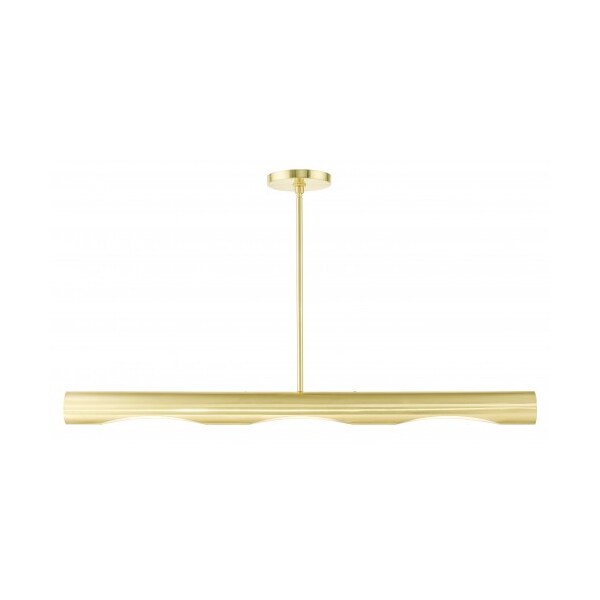 Livex Lighting Satin BrassLinear Chandelier, 3 Light 45897-12 - main